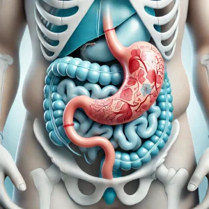 Maltepe tüp mide ameliyatının sindirim sistemi üzerindeki etkilerini gösteren tıbbi bir illüstrasyon.